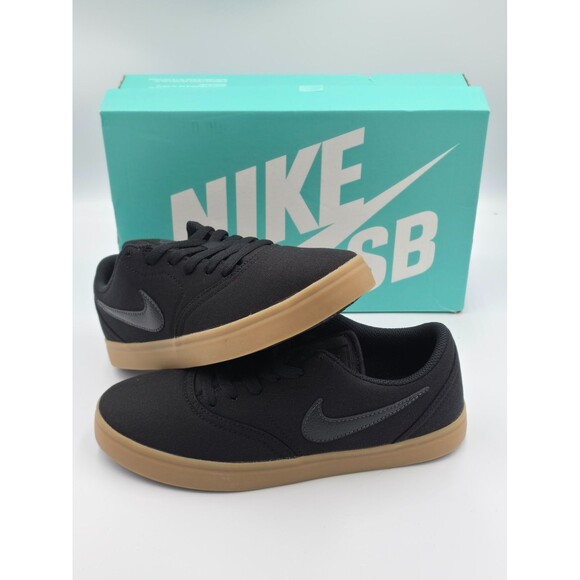 Nike Other - Nike SB Check CNVS GS Black Gum Skate Shoes Youth 6Y Womens 7.5 905373-006 NIB
